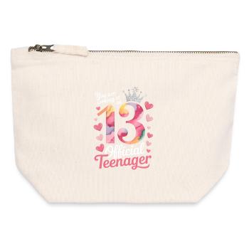 13th birthday teenager gift - Canvas Zip Pouch 12 x 13 cm - nature - Front