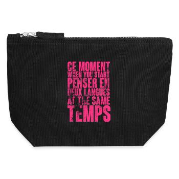 COOL SAYING FOR MULTILINGUALS, INTERNATIONAL - Canvas Zip Pouch 12 x 13 cm - black - Front