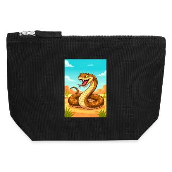 Taipan intérieur – le serpent le plus meurtrier d’Australie - Pochette zippée en toile 12 x 13 cm - noir - Devant