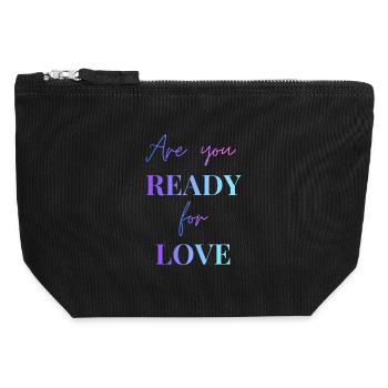 Are you ready for LOVE - Canvas Reißverschluss-Täschchen (12 x 13 cm) - Schwarz - Vorne