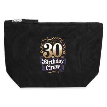 30th Birthday Crew - Canvas Zip Pouch 12 x 13 cm - black - Front