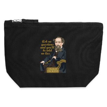 Charles Dickens - Canvas Reißverschluss-Täschchen (12 x 13 cm) - Schwarz - Vorne
