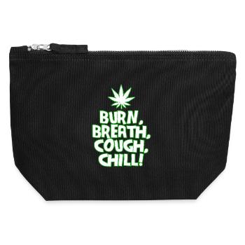 Brûlure Souffle Tousse Froid Thé au cannabis 420 Marijuana - Pochette zippée en toile 12 x 13 cm - noir - Devant