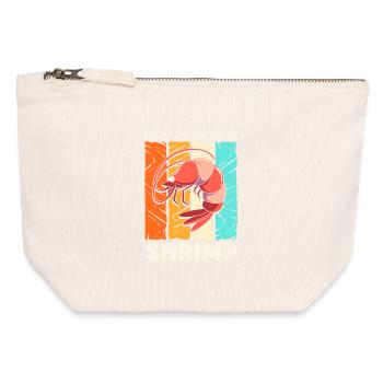 Crabe, homard épineux, fruits de mer, crevettes - Pochette zippée en toile 12 x 13 cm - blanc naturel - Devant