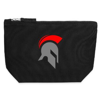 Spartanischer Helm - Canvas Reißverschluss-Täschchen (12 x 13 cm) - Schwarz - Vorne