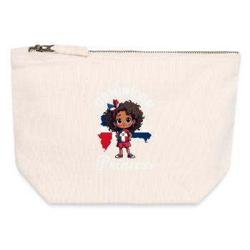 Drapeau de la République dominicaine Dom Rep Pride - Pochette zippée en toile 12 x 13 cm - blanc naturel - Devant