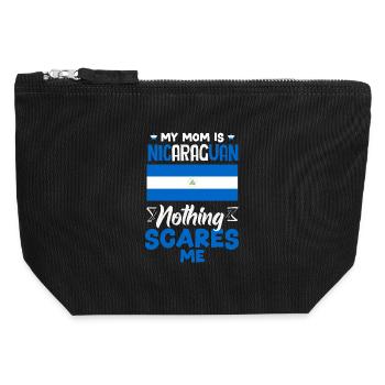 Nicaragua Flagge Stolz & Heimat - Canvas Reißverschluss-Täschchen (12 x 13 cm) - Schwarz - Vorne