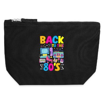 Retro Back to the 80s Vintage Design - Canvas Zip Pouch 12 x 13 cm - black - Front