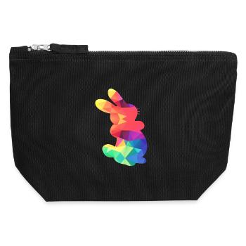 Buntes Häschen - Canvas Reißverschluss-Täschchen (12 x 13 cm) - Schwarz - Vorne