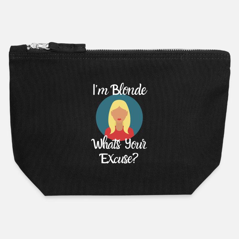 Cheveux blonds - Pochette zippée en toile 12 x 13 cm - noir
