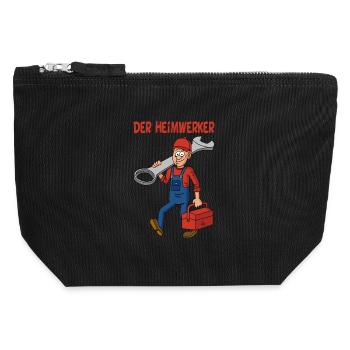 der Heimwerker - Canvas Reißverschluss-Täschchen (12 x 13 cm) - Schwarz - Vorne