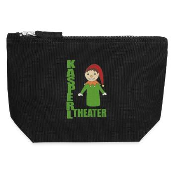 KASPERLTHEATER - Canvas Reißverschluss-Täschchen (12 x 13 cm) - Schwarz - Vorne