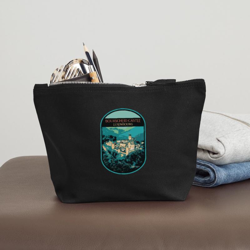 Émerveillez-vous devant le château de Bourscheid Pochette zippée en toile 12 x 13 cm