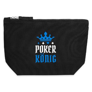 Poker King Casino Gambling Professional Player Card Game - Canvas Zip Pouch 12 x 13 cm - black - Front