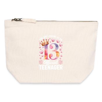 13th birthday teenager gift - Canvas Zip Pouch 12 x 13 cm - nature - Front