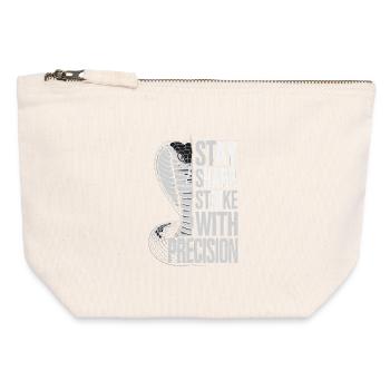 Cobra with Precision Quote - Canvas Zip Pouch 12 x 13 cm - nature - Front
