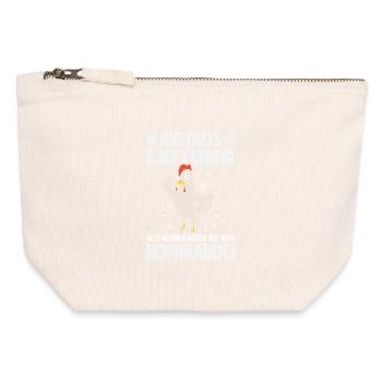 Gestion de la prison – Tous les poulets obéissent - Pochette zippée en toile 12 x 13 cm - blanc naturel - Devant