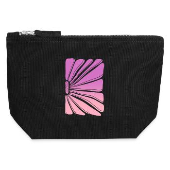 Flower in pink purple gradient - Canvas Reißverschluss-Täschchen (12 x 13 cm) - Schwarz - Vorne