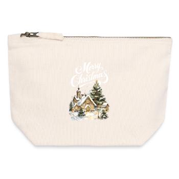 Winter Village Christmas Dream Scene - Canvas Zip Pouch 12 x 13 cm - nature - Front