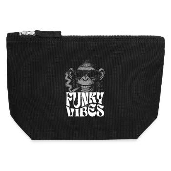 Monkey Funk Vibes - Canvas Zip Pouch 12 x 13 cm - black - Front