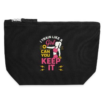 Girl Power Gym Tee - Canvas Zip Pouch 12 x 13 cm - black - Front