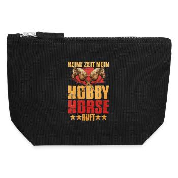 Déclaration du cheval de loisir Double Horse Heads - Pochette zippée en toile 12 x 13 cm - noir - Devant