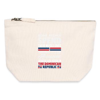 Drapeau de la République dominicaine Dom Rep Pride - Pochette zippée en toile 12 x 13 cm - blanc naturel - Devant
