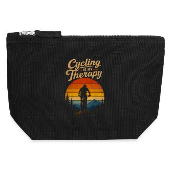 Amateur de vélo drôle Vélo en plein air Cyclisme - Pochette zippée en toile 12 x 13 cm - noir - Devant