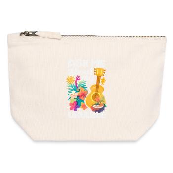 Ask Me About My Ukulele Funny Hawaiian Instrument - Canvas Zip Pouch 12 x 13 cm - nature - Front