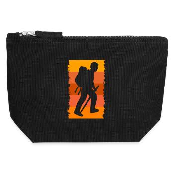 Mountaineering Hikers Hiking Mountain peaks - Canvas Zip Pouch 12 x 13 cm - black - Front