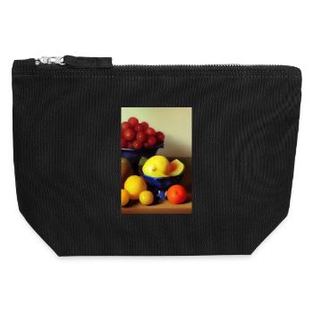 Früchte - Canvas Reißverschluss-Täschchen (12 x 13 cm) - Schwarz - Vorne