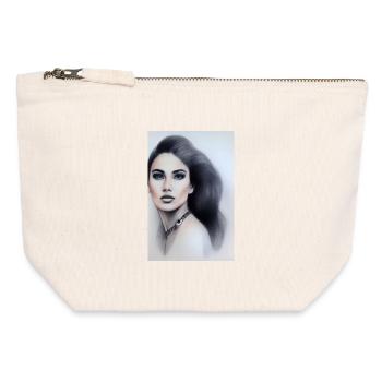 Frau mit Schmuck - Canvas Reißverschluss-Täschchen (12 x 13 cm) - Naturweiß - Vorne