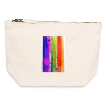 Éclaboussures de peinture - Pochette zippée en toile 12 x 13 cm - blanc naturel - Devant