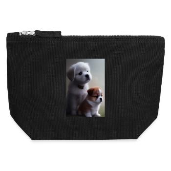 Baby Hund - Canvas Reißverschluss-Täschchen (12 x 13 cm) - Schwarz - Vorne