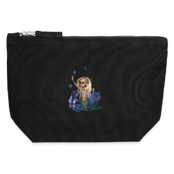 Douce petite sirène - Pochette zippée en toile 12 x 13 cm - noir - Devant