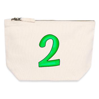 2 - Pochette zippée en toile 12 x 13 cm - blanc naturel - Devant