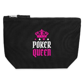 Casino Poker Poker Round Professional Player Queen - Canvas Zip Pouch 12 x 13 cm - black - Front