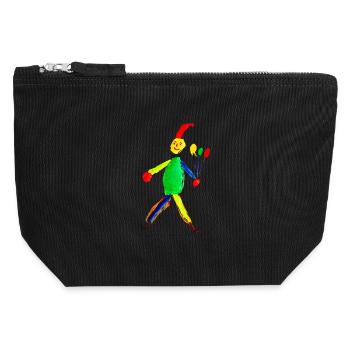Hampelmann - Canvas Reißverschluss-Täschchen (12 x 13 cm) - Schwarz - Vorne