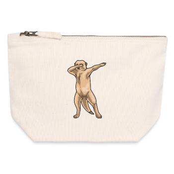Danse hip hop suricate - Pochette zippée en toile 12 x 13 cm - blanc naturel - Devant