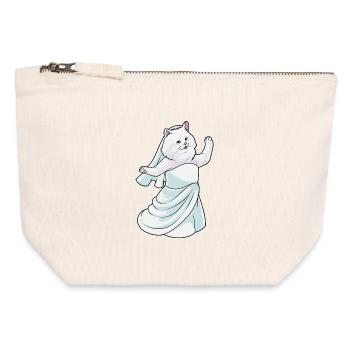 Persian Cat Bridal Wedding Dress Wedding - Canvas Zip Pouch 12 x 13 cm - nature - Front