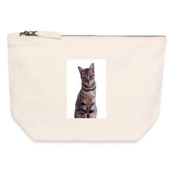 Katze Katzen Kätzchen Tigerkatze - Canvas Reißverschluss-Täschchen (12 x 13 cm) - Naturweiß - Vorne