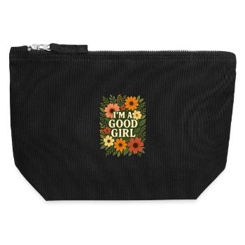 I’m a Good Girl" - pour les femmes fortes et charmantes ! - Pochette zippée en toile 12 x 13 cm - noir - Devant
