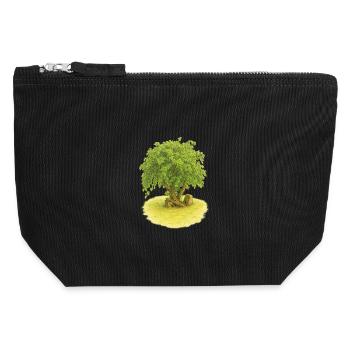 Arbre de vie - Pochette zippée en toile 12 x 13 cm - noir - Devant