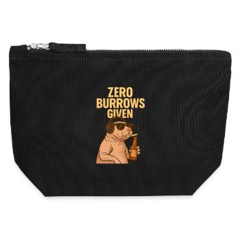 Rebellischer Nacktmull – Zero F*cks Given - Canvas Reißverschluss-Täschchen (12 x 13 cm) - Schwarz - Vorne