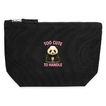 Cute panda with saying - Canvas Zip Pouch 12 x 13 cm - black - Front