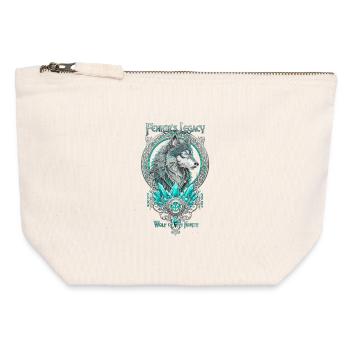 Fenrir Vermächtnis Wolf Nord Kristall Cyan - Canvas Reißverschluss-Täschchen (12 x 13 cm) - Naturweiß - Vorne