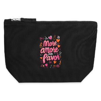 Plus d’Amore por Favor - Pochette zippée en toile 12 x 13 cm - noir - Devant