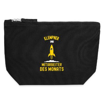Plumber Employee of the Month Plumbing Colleague - Canvas Zip Pouch 12 x 13 cm - black - Front