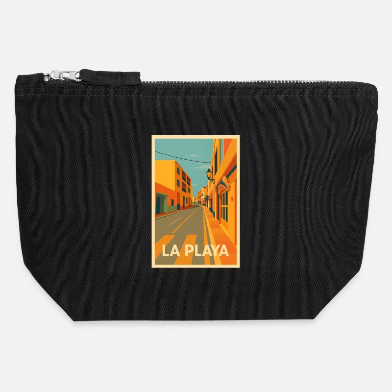 Playa de La Calera - Canvas Reißverschluss-Täschchen (12 x 13 cm) - Schwarz