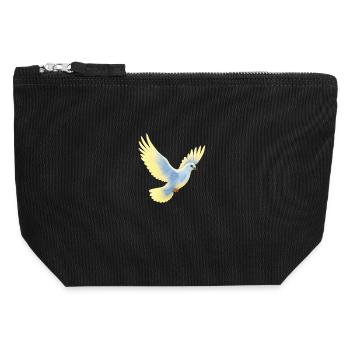 Dove watercolor in flight hd - Canvas Zip Pouch 12 x 13 cm - black - Front